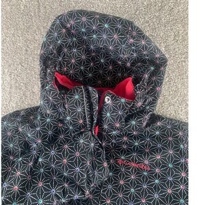 Columbia Interchange 3-in-1 Jacket Women L Black Geometric Omni-Heat Waterproof